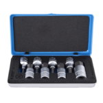 Juego de dados con punta hexagonal (sistema inglés) en caja metálica 192/14INCH