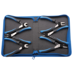 Juego de pinzas para electrónica en bolsa de cuero 403A