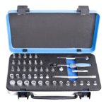 Juego de dados y accesorios de 1/4" en caja metálica 188B