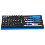 Juego de dados y accesorios de 1/4" en charola SOS