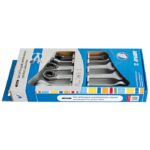 Juego de llaves combinadas con matraca en caja de cartón