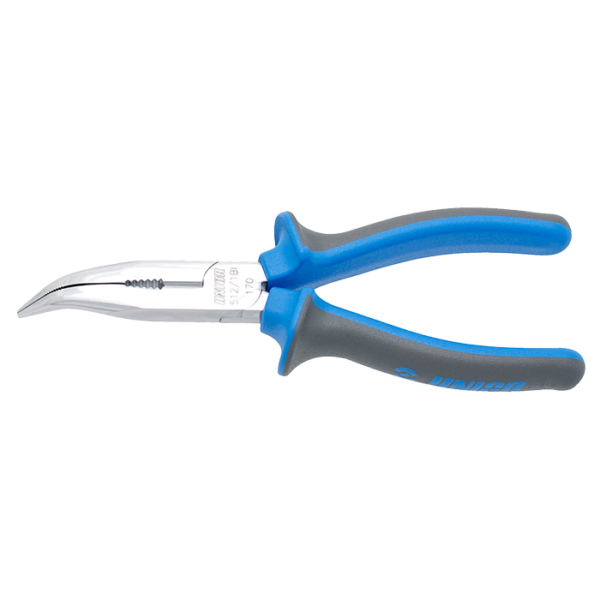 Pinzas de punta larga curvada con cortador lateral y mordaza para tubo (BI)